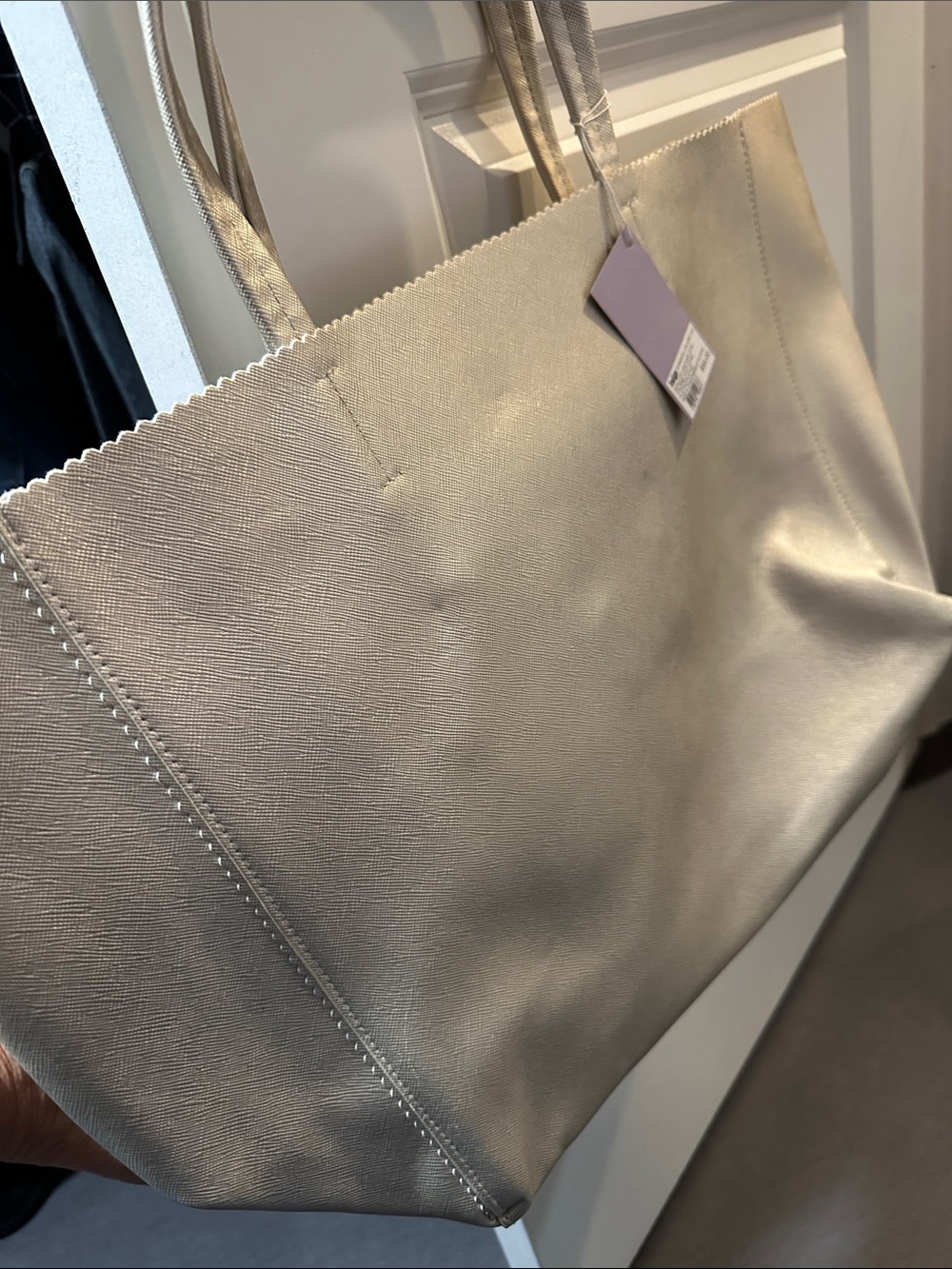 Indigo Metallic Silver Tote Bag